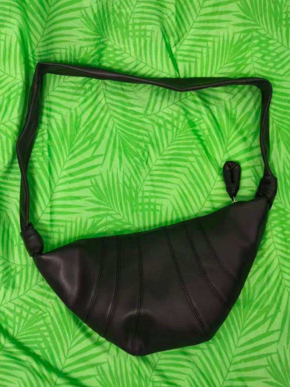 Lemaire Black Croissant Large Leather Crossbody Bag, Full Set Box & Dust Bag